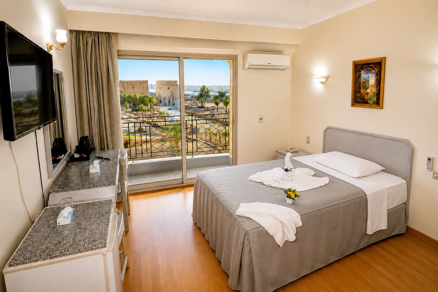 Single room interior — comfortable bed and warm furnishings